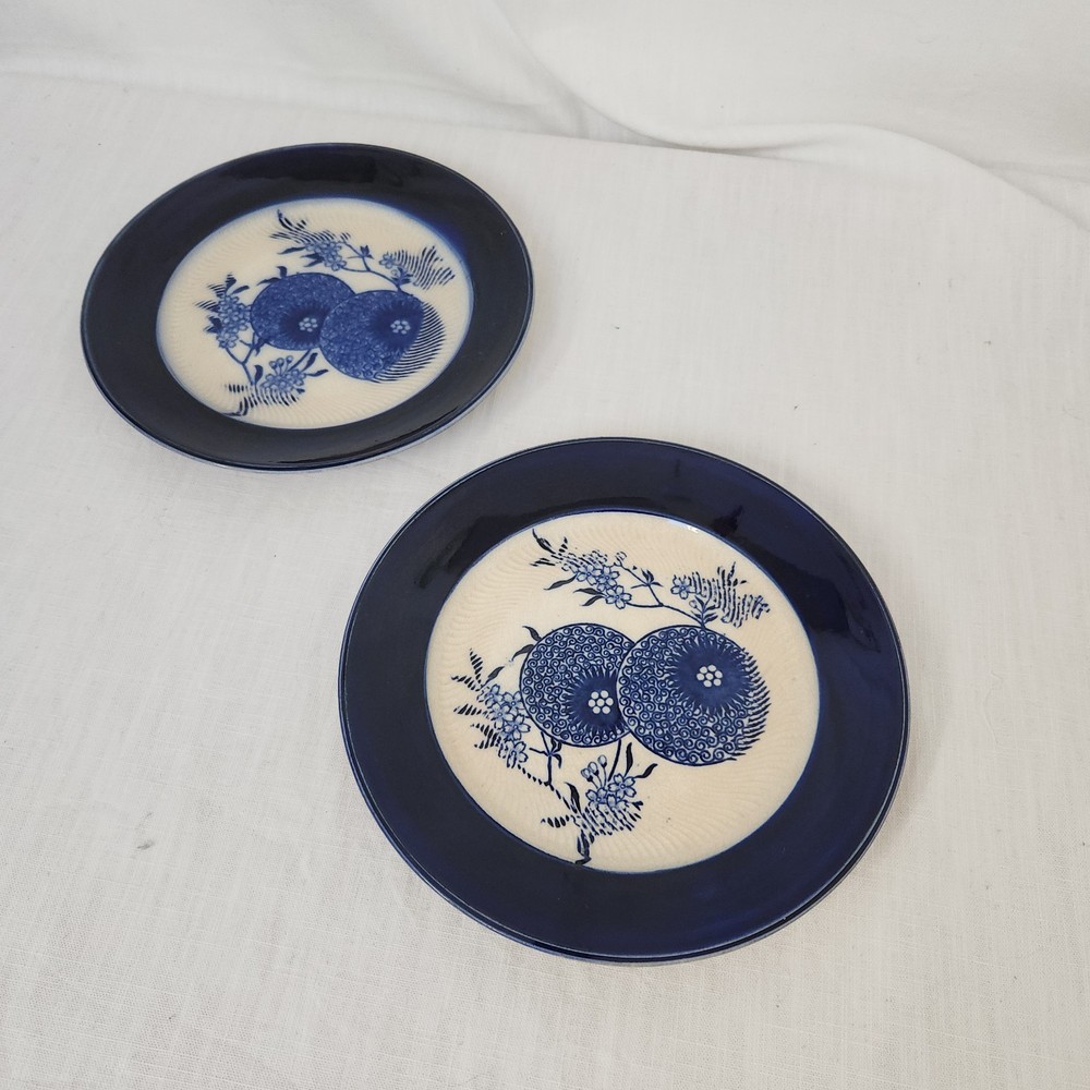 Antique Royal Doulton Persian Spray Blue and White Dinner plates 19th Century