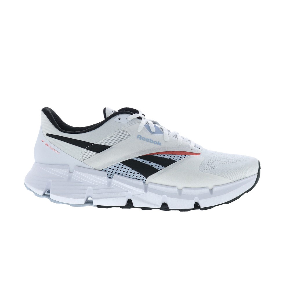 Reebok Zig Dynamica 5 Mens White Mesh Lace Up Lifestyle Sneakers Shoes