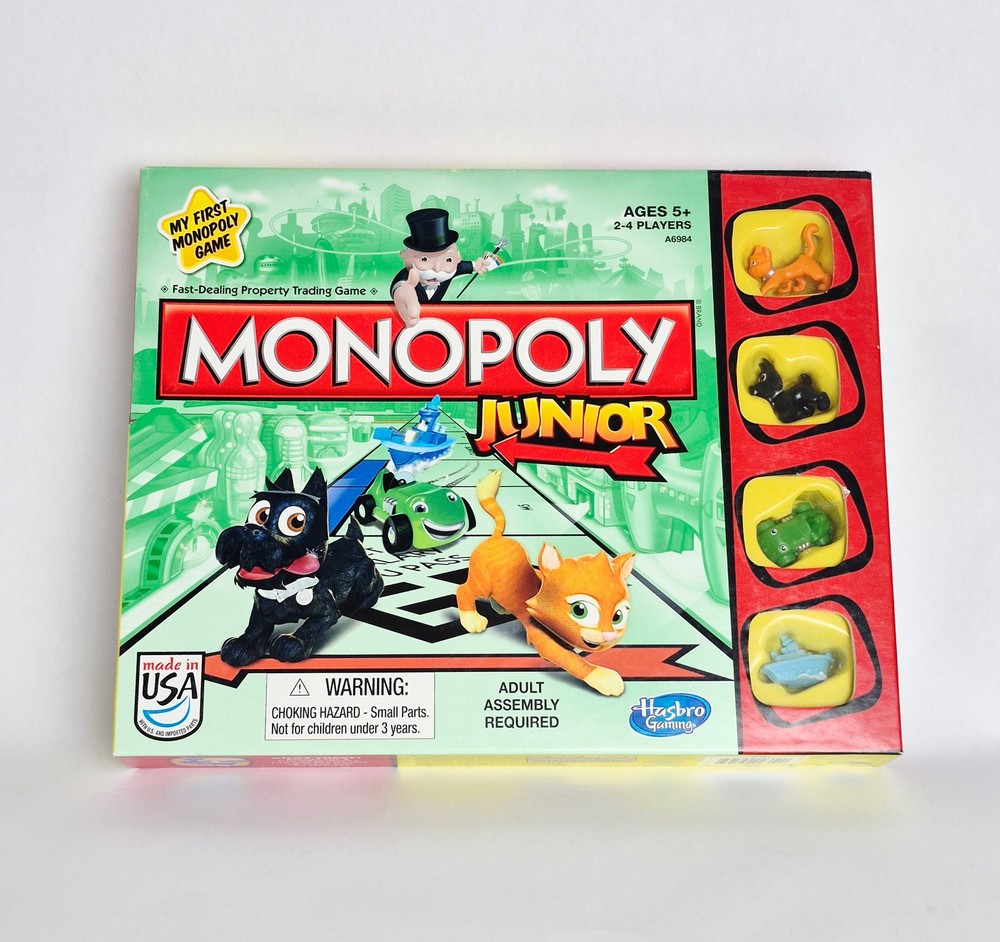 Monopoly Junior Board Game Hasbro Gaming Fast-Dealing Property Trading Game Ages