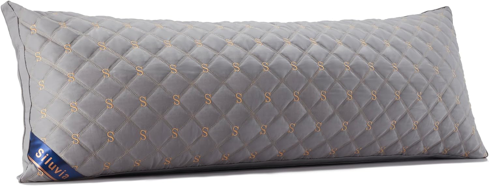 Full Body Pillow for Adults - Adjustable Loft Quilted Fluffy Support
