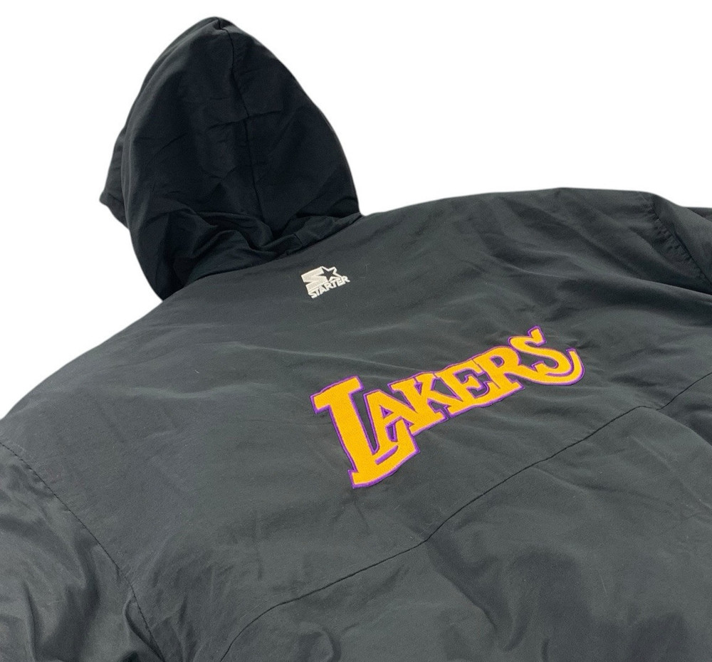 Vintage Los Angeles Lakers Starter Puffer Jacket NBA Size Large Black *Custom