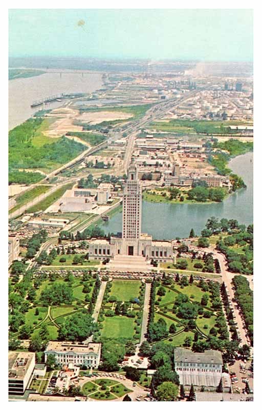 Postcard AERIAL VIEW SCENE Baton Rouge Louisiana LA m/09 AP8292
