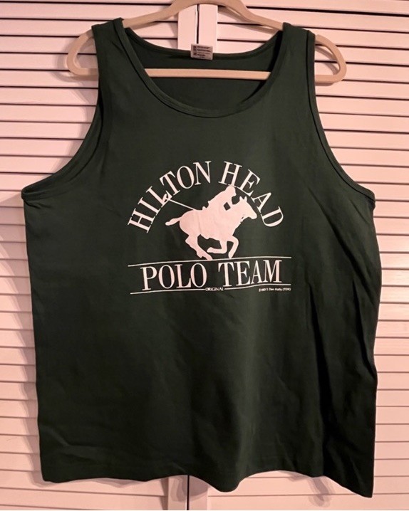 VTG 80s Tank Top Halter T-Shirt - Hilton Head Polo Club - Mens Large-Green