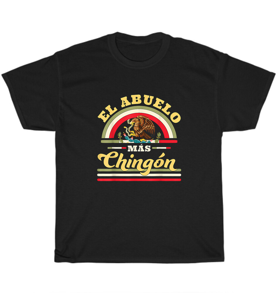Mens El Abuelo Mas Chingon Funny Mexican Flag Cool Grandpa Regalo T-Shirt Gift-image