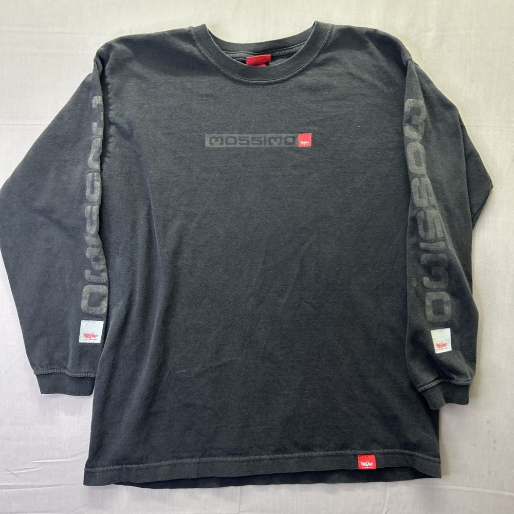 Vintage Y2K Mossimo Surf Long Sleeve T Shirt Large Sleeve Hit Black