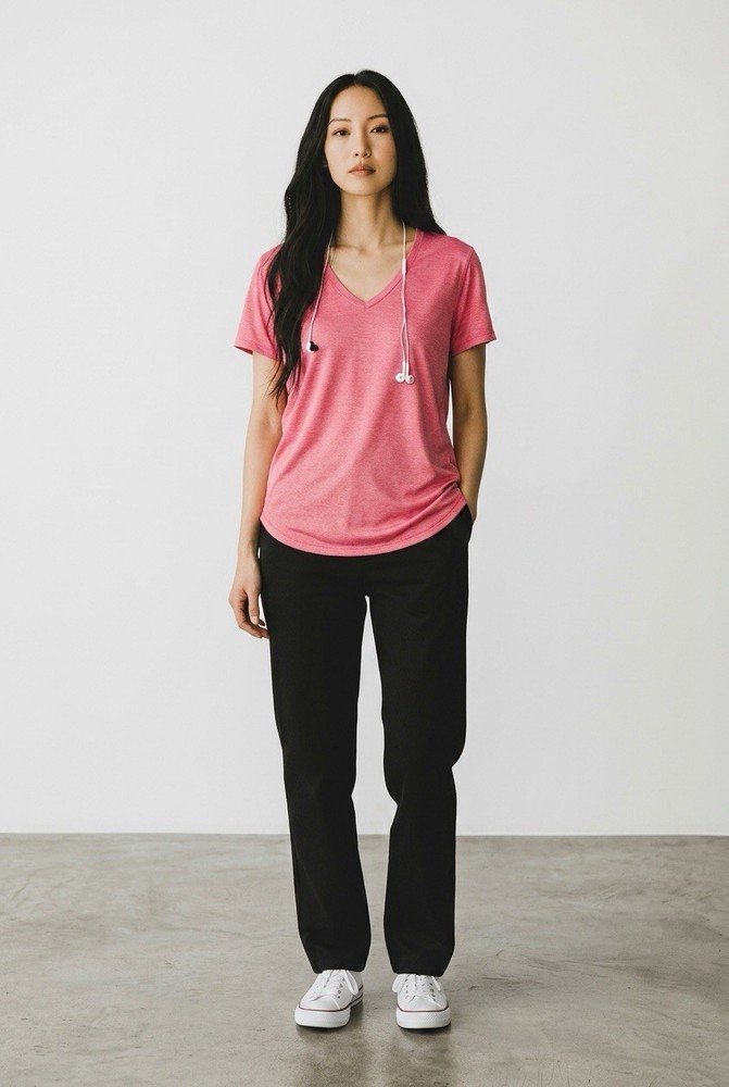 Lululemon What The Sport Peach Gold T shirt Women’s Size 12 V Neck Short Sleeve
