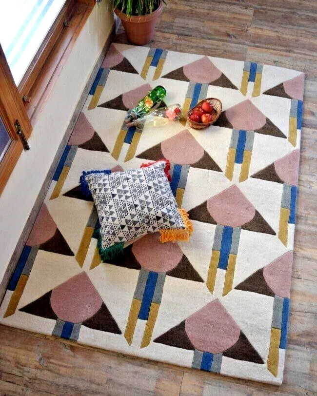 Berlin Hand Tufted Rug 100% NZ Wool Loop & Cut Pile Area Rug Handmade Wool Rug