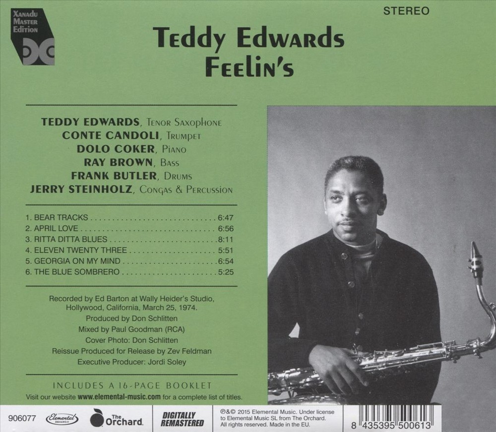 Teddy Edwards Feelin's New Cd