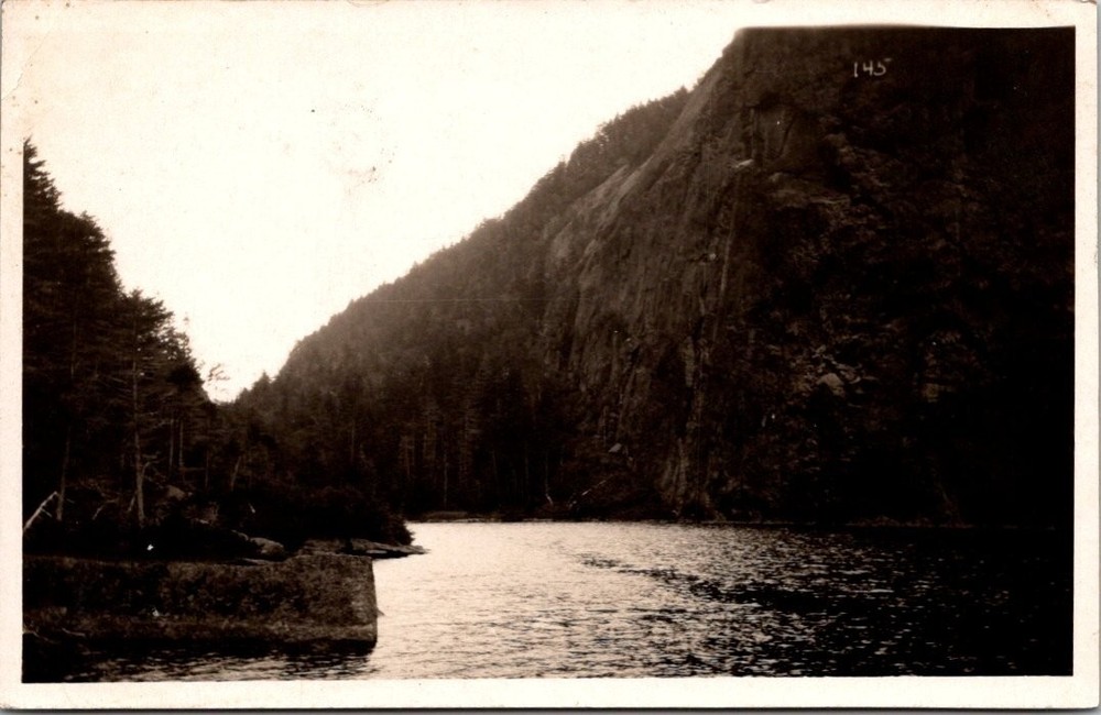 Vintage RPPC Postcard Canton NY Adirondacks Lake Mountain Forest Scenic View