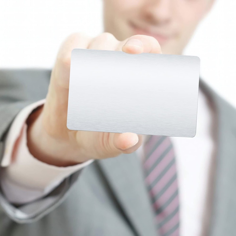 120PCS Blank Metal Business Cards Silver Metal Business Cards Blank Aluminum ...