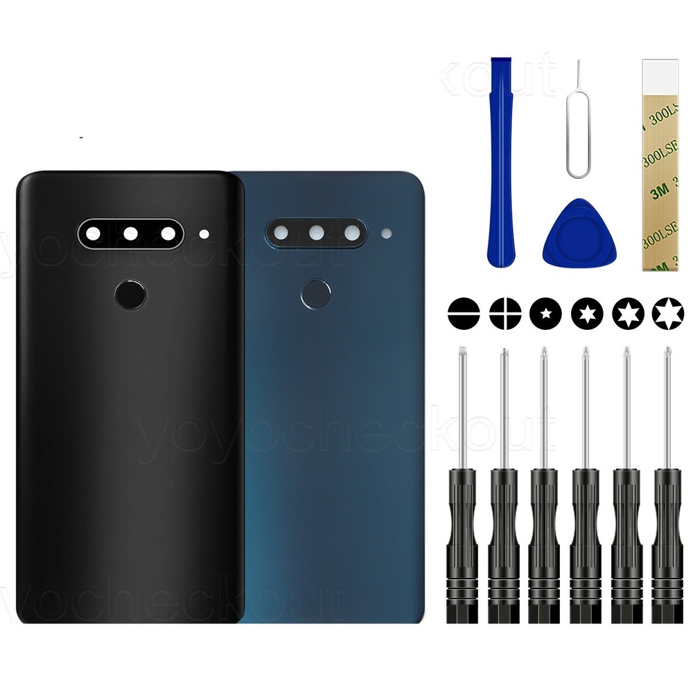 for LG V40 ThinQ V405TA LM-V405TA V405TAB Battery Glass Back Cover Door