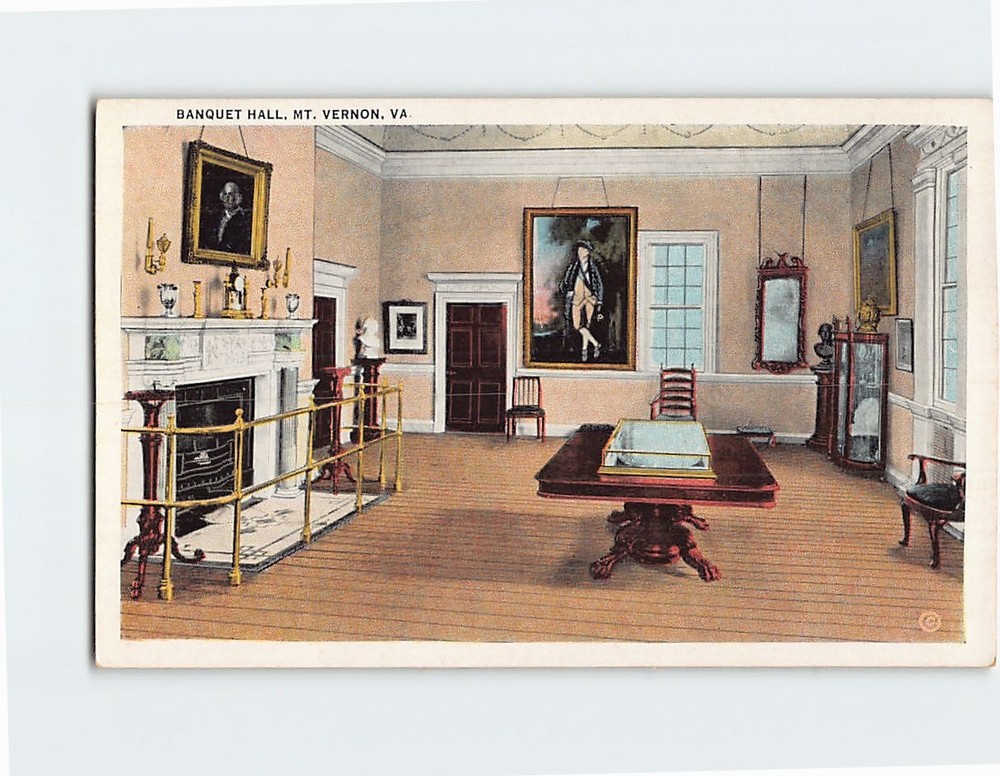 Postcard Banquet Hall mount Vernon Virginia USA