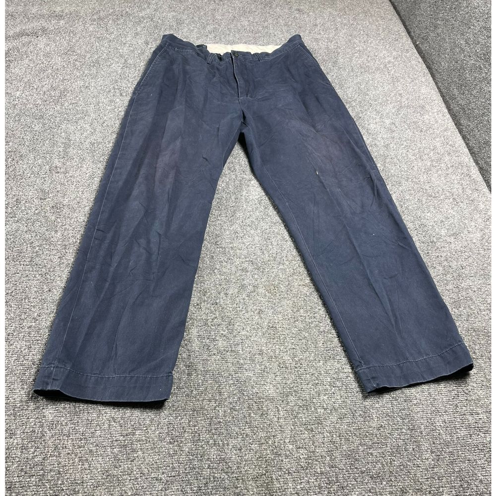 Men's Navy Blue Flat Front Straight Leg Casual Cotton Prospect Pant Size W34XL30