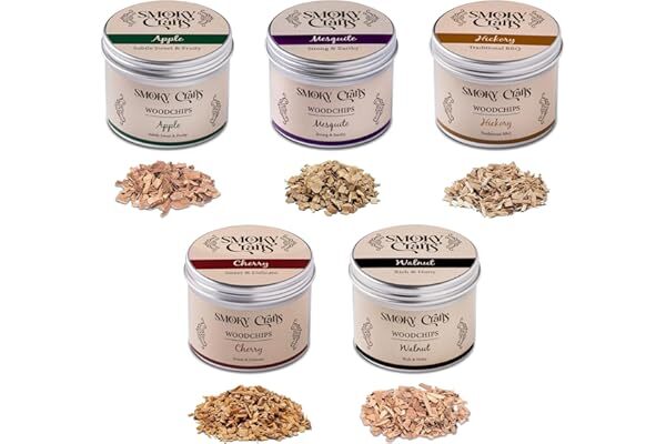 Smoky Crafts 5 x 2oz Cocktail Smoker Woodchips for Food and Drinks (Apple, Cherr