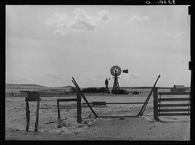Photo:Marfa Texas 1939 Cattle Guard Windmill Walking X Ranch FSA