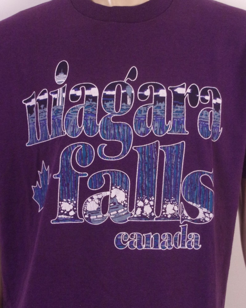 vintage 80s 90s single stitch Niagara Falls T-Shirt Canada soft thin XL