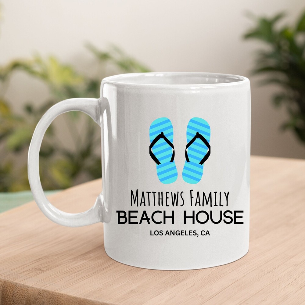 Personalized Beach House Mug Custom Beach Mug Personalized Family Beach Vacation