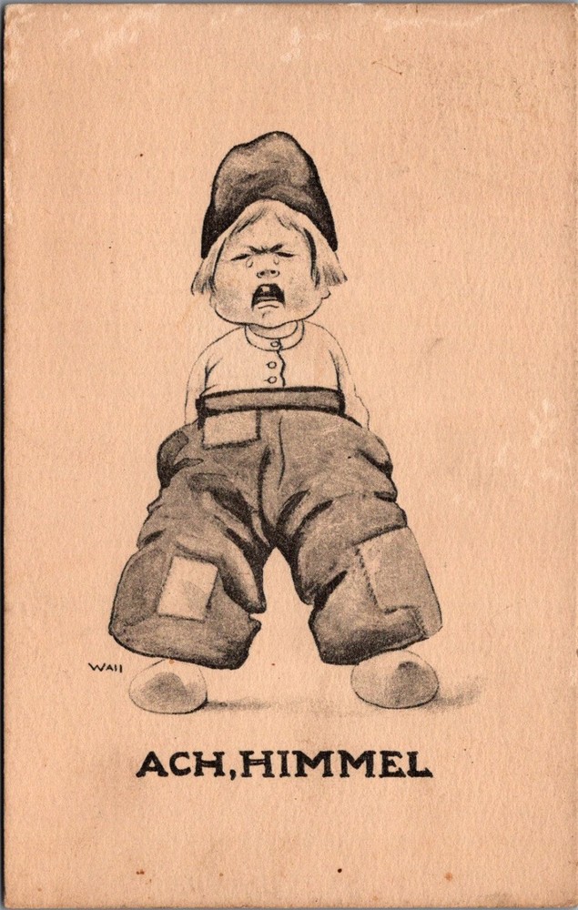 1912 ACH HIMMEL Funny Crying Child Cartoon Postcard Ripley NY Postmark