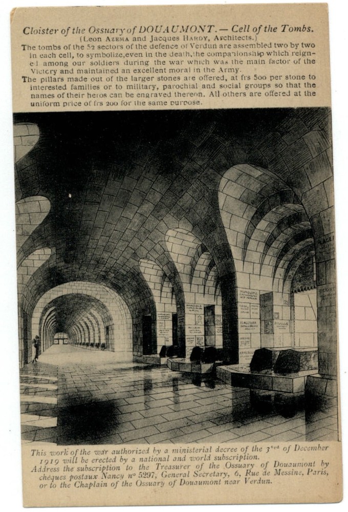 Ossuary of Douaumont Verdun France vintage postcard s489