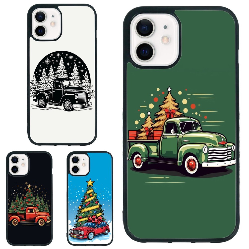For iPhone XS XR 6 7 8 Plus SE 2nd 3rd Anti fingerprint tree truck Car Christmas