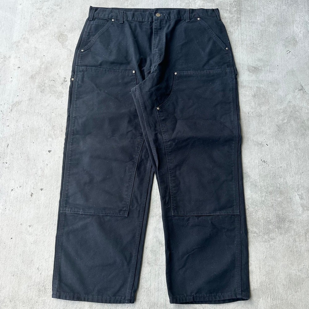 Vintage Black Y2K Carhartt double knee work wear carpenter pants
