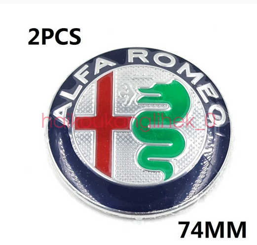 2x NEW 74mm ALFA ROMEO badges Logo Emblems Badges Stickers Mito 147 159 156 GT