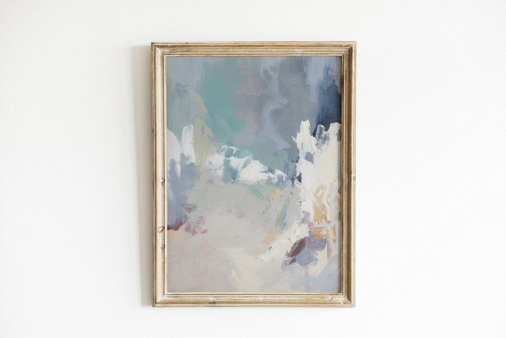Soft Coastal Printable Wall Art Light Blue Abstract Beach Painting No 2 Modern