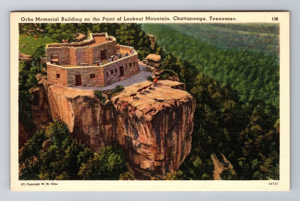 Chattanooga TN-Tennessee, Aerial Ochs Memorial Building, Vintage Postcard