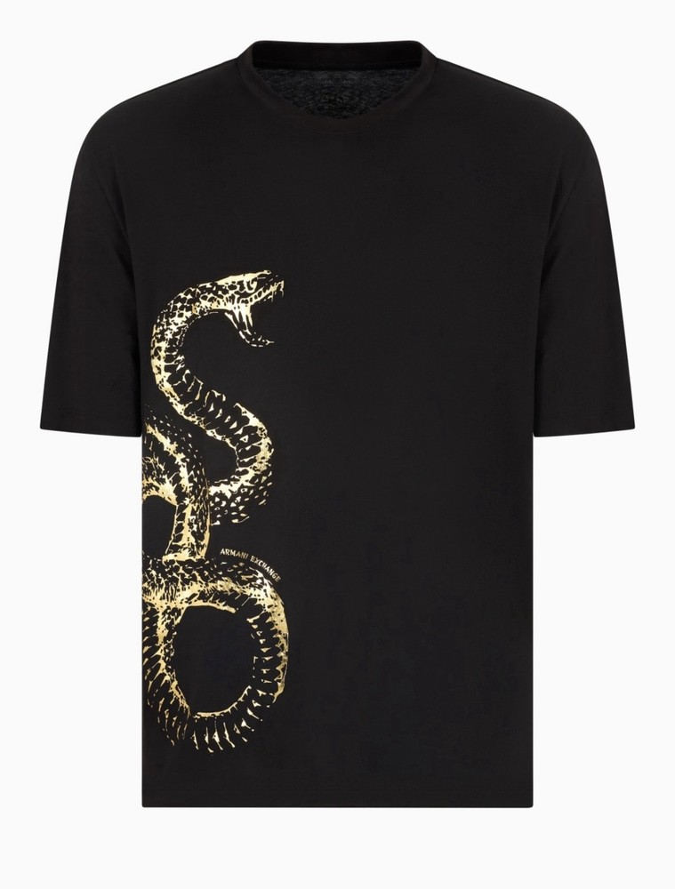 Armani Exchange snake-print T-shirt, Size L