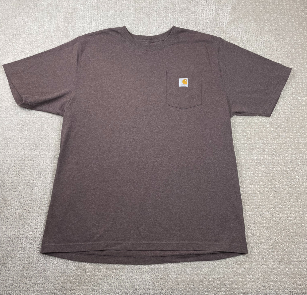 Carhartt Shirt Mens XL Sepia Heather Loose Fit Short Sleeve Pocket Workwear K87