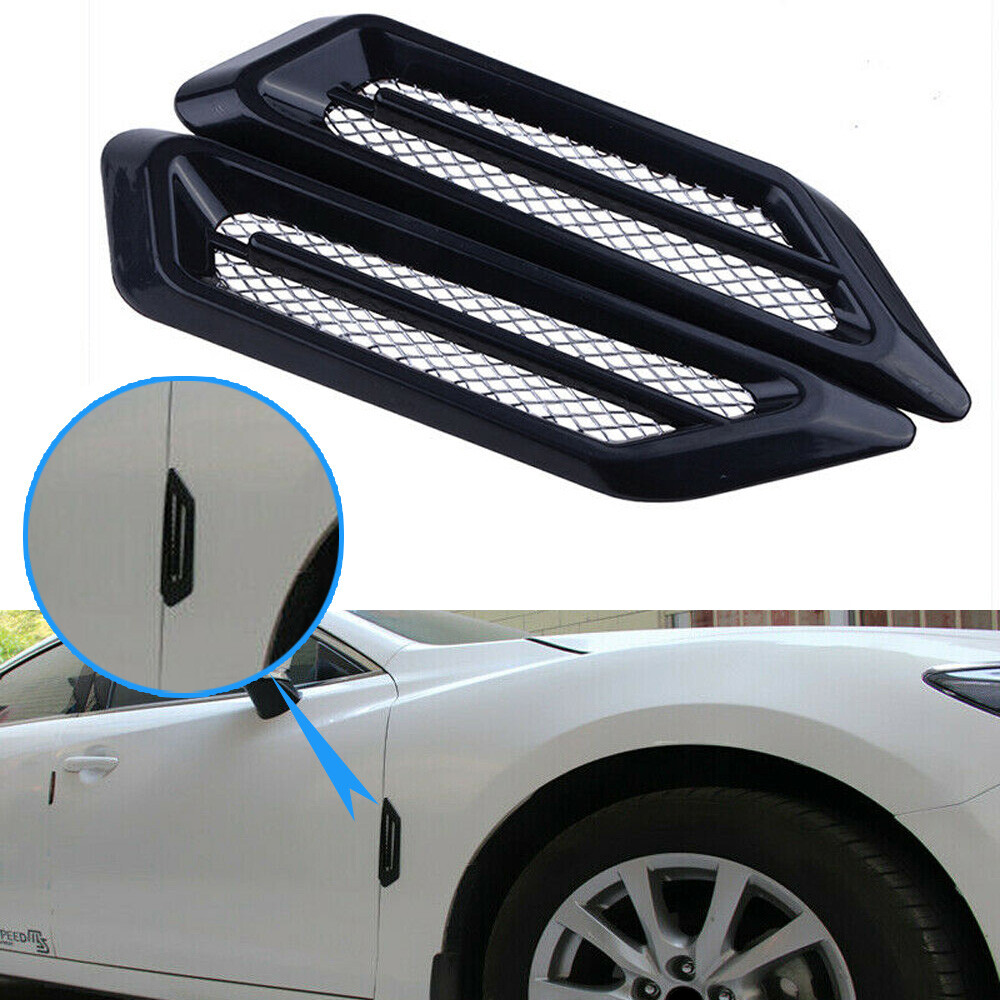 2pcs Black Car Side Vent Stickers for Stylish Air Flow Trim Decoration
