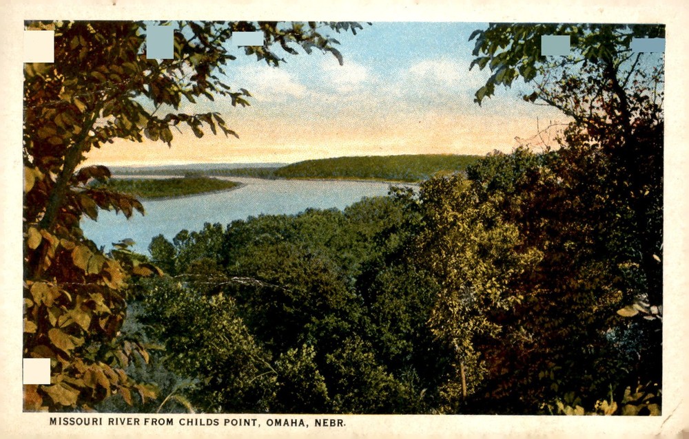 Missouri River from Childs Point, Omaha, Nebraska Postcard