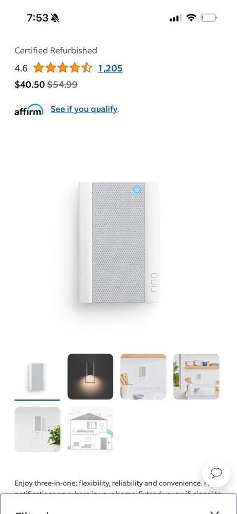 Ring Chime Pro Wi-Fi Extender for Smart Doorbell - White (8AC1PZ-0EN0)