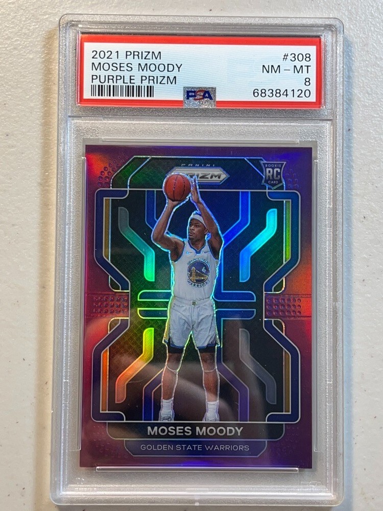 2021-22 Panini Prizm - Moses Moody #308 Purple Prizm /99 (RC)