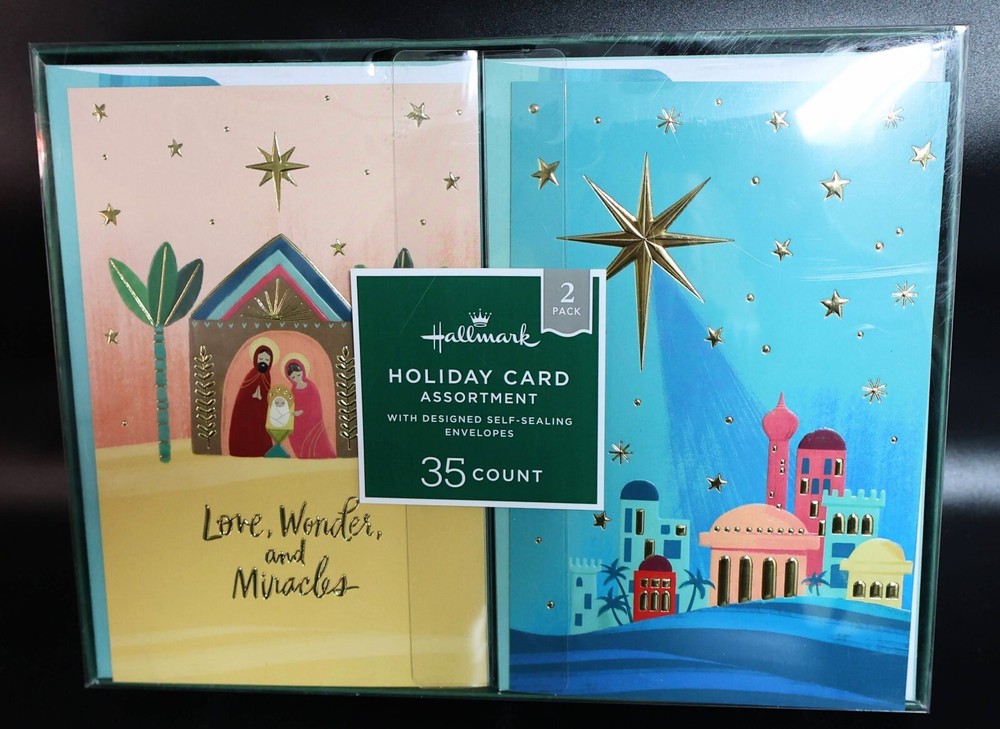 Hallmark 35-Count Holiday Card Assortment Love Wonder Miracles 1SAM2525
