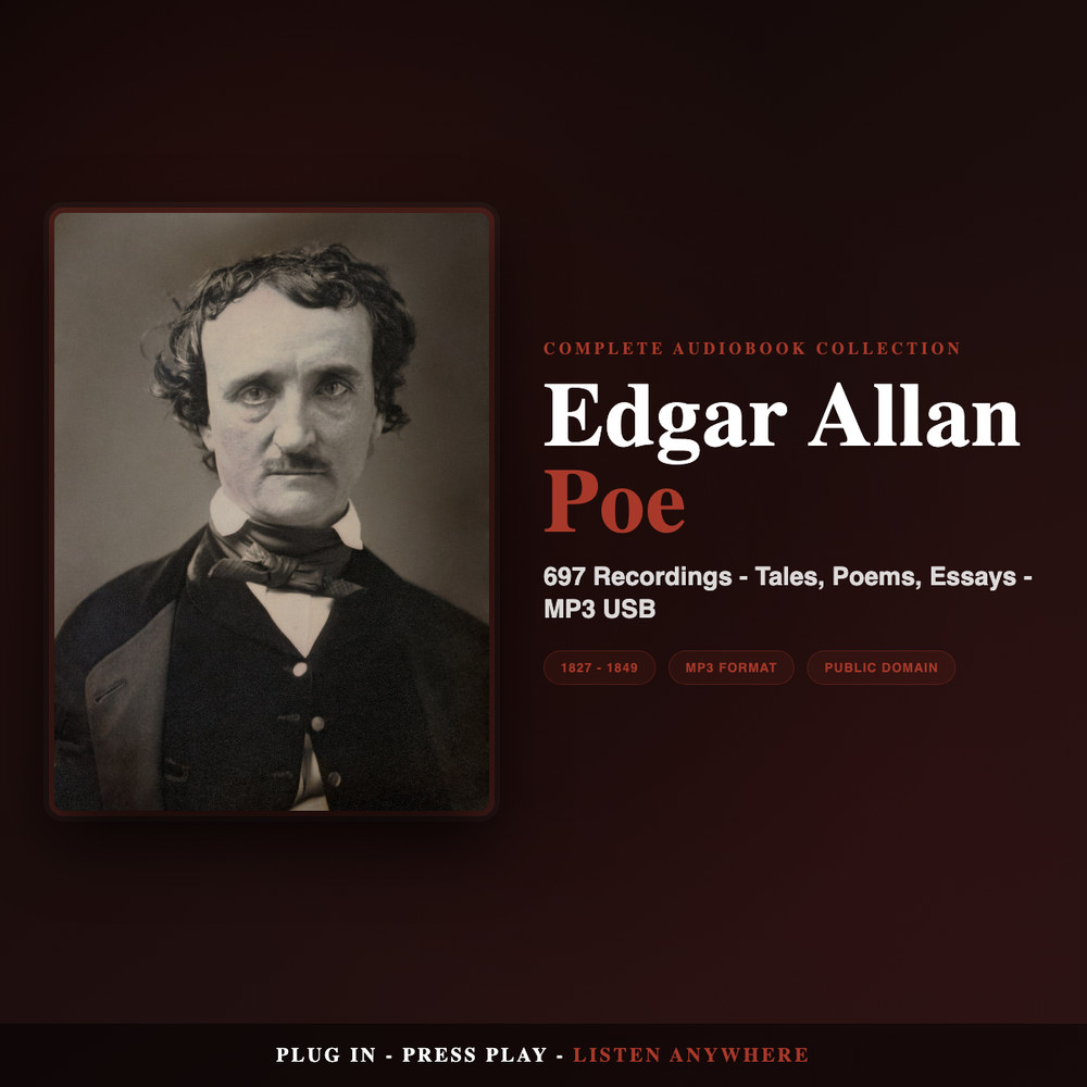 Edgar Allan Poe Complete Horror Tales Poems Audiobook 697 MP3 USB Drive