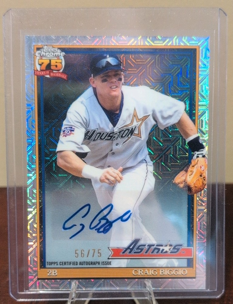 2026 Topps Series 1 Craig Biggio 1991 Chrome Silver Pack Mojo Refractor Auto /75