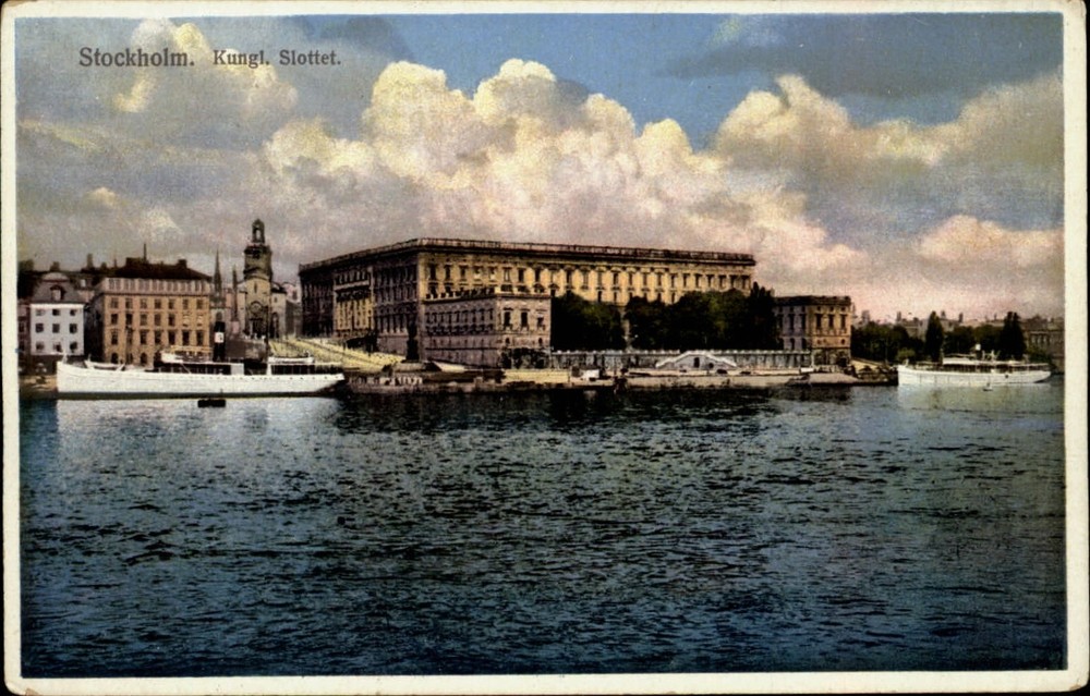 Royal Palace Stockholm Sweden vintage postcard s067