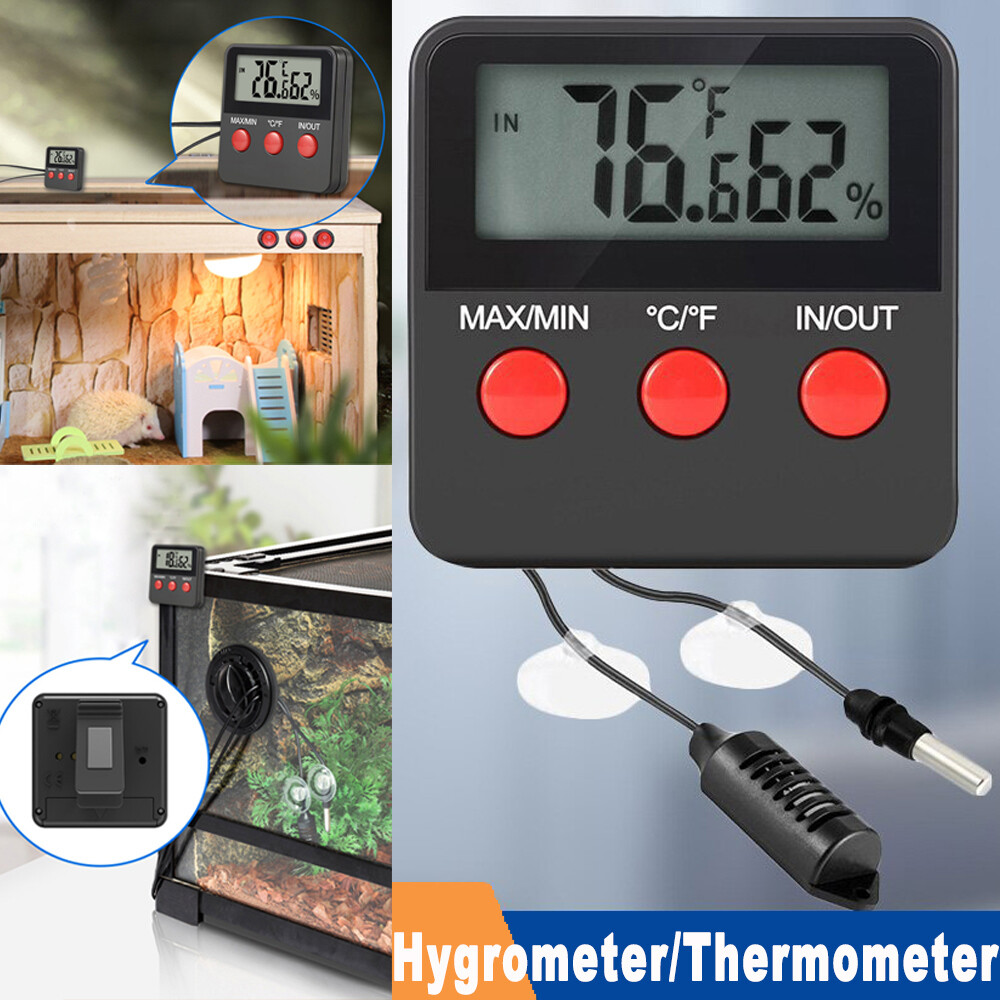 Digital Thermometer Hygrometer Humidity Meters W/ Probe for Egg Incubator