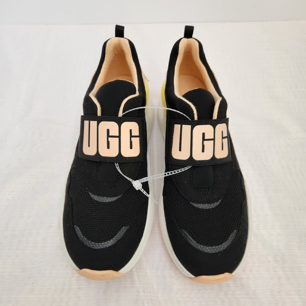 UGG Shoes Women's 9 Black & Peach La Flex Sneakers Logo Trainers Stylish Trendy