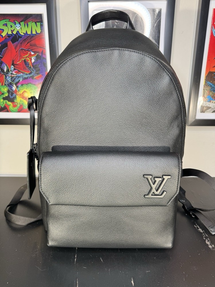 Louis Vuitton “Takeoff” Black Leather - Men’s Backpack M57079