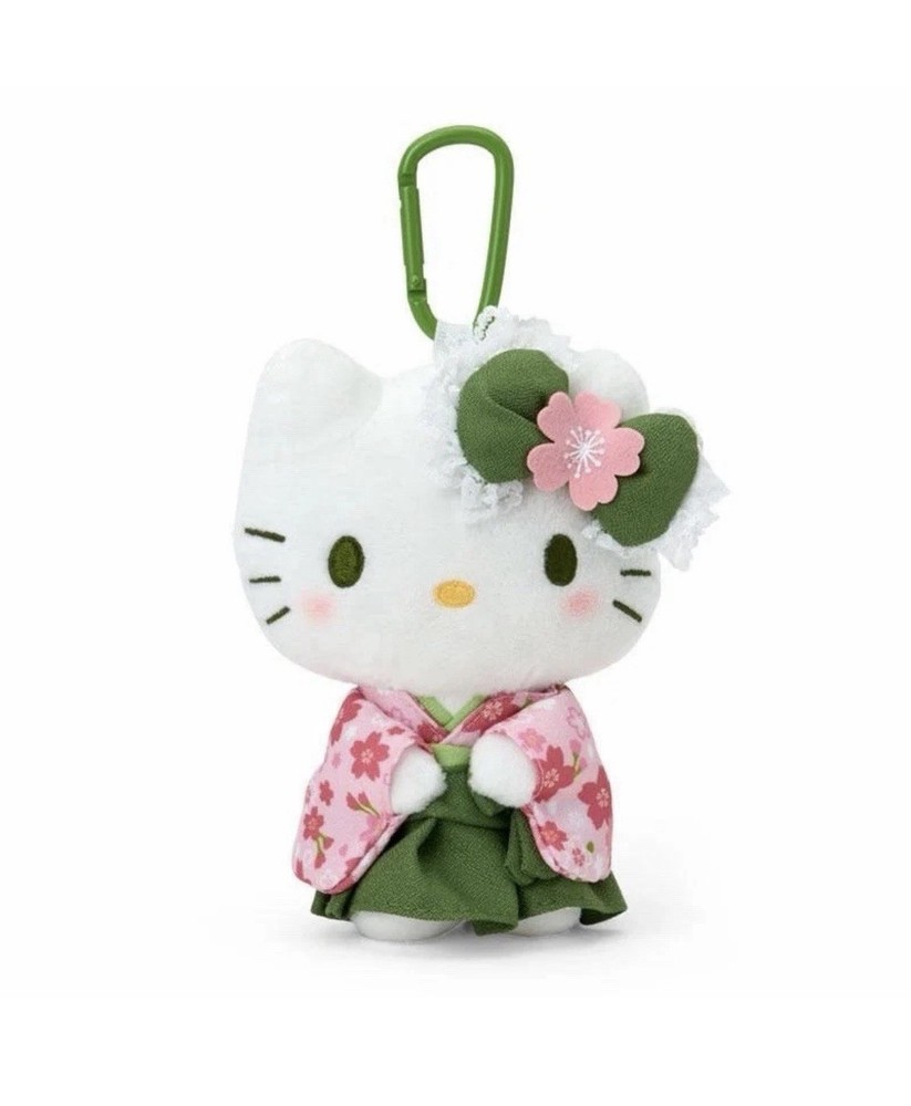 Sanrio Hello Kitty Matcha Sakura Kimono Shopping Tote Key Chain Plush Toy