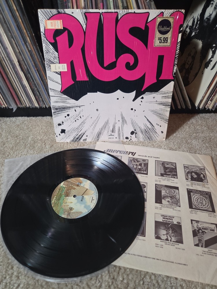 Rush Self Titled Lp Vinyl 1974 1st 'Masterdisk GK' Press Shrink/Insert NM-/VG++