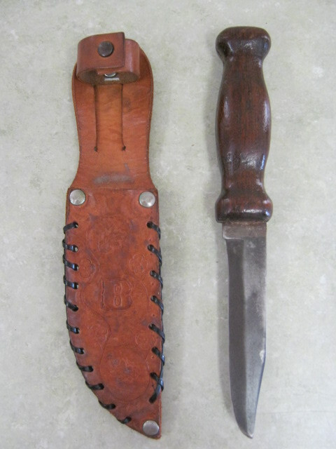 Very Rare Antique Hunting Knife - LL Bean Inc - Freeport, Maine - Leather Sheath