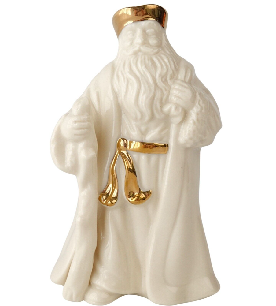 Lenox White Porcelain Santa Wise Man 24 kt Gold Accent Christmas Figurine 5