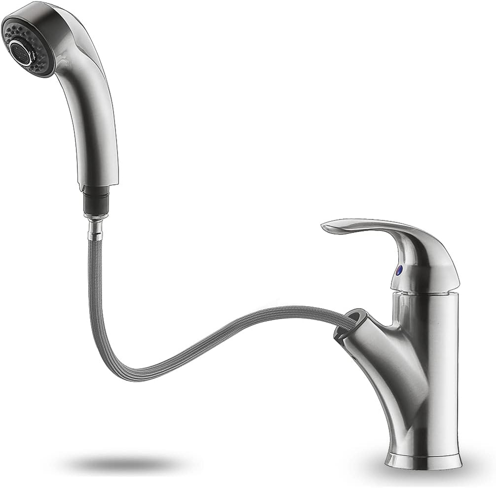 Kitchen Faucet with Sprayer, Brushed Nickel Kitchen Sink Faucet with Pull Out