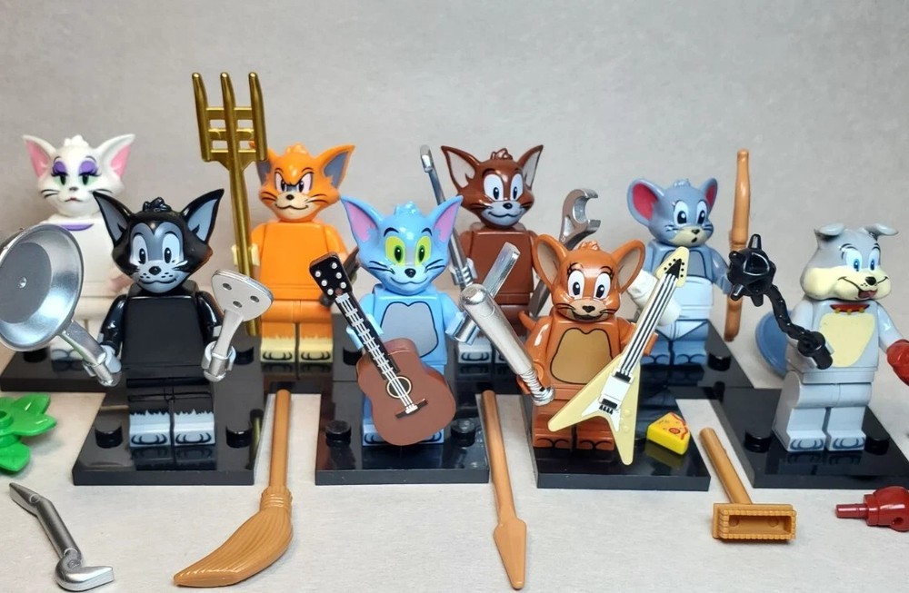 Custom Lego Tom and Jerry Cartoon Minifigures 8 Pack
