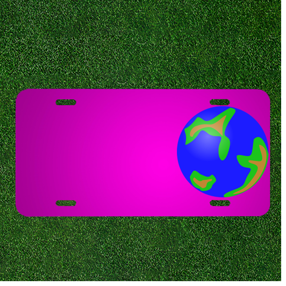 Custom Personalized Car License Plate With Add Names To Globe World Planet