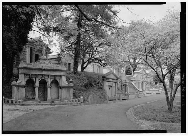 Laurel Hill Cemetery Philadelphia PA 1900s Central Section K View Southeast