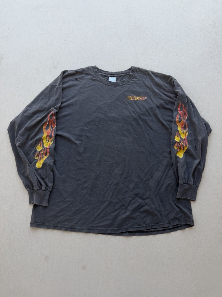 Vintage 90’s Biker Flames Motorcycle Long Sleeve Tee